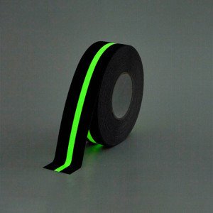 Bande adhésive antidérapante noire ligne photoluminescente - 50mmX18,3mm